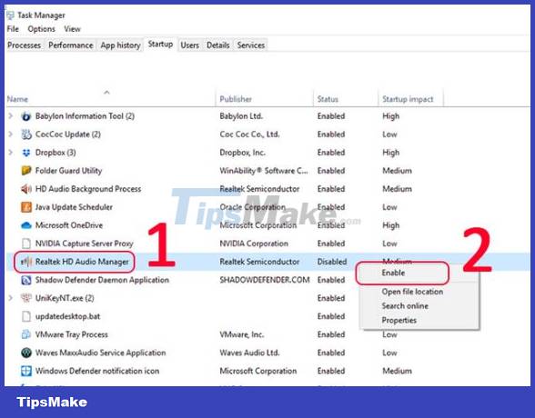 Can't open Realtek HD Audio Manager Win 10 + 11, quick fix Picture 4