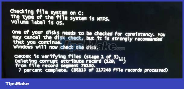 Error Checking file system on D, C on computer - How to handle? Picture 1