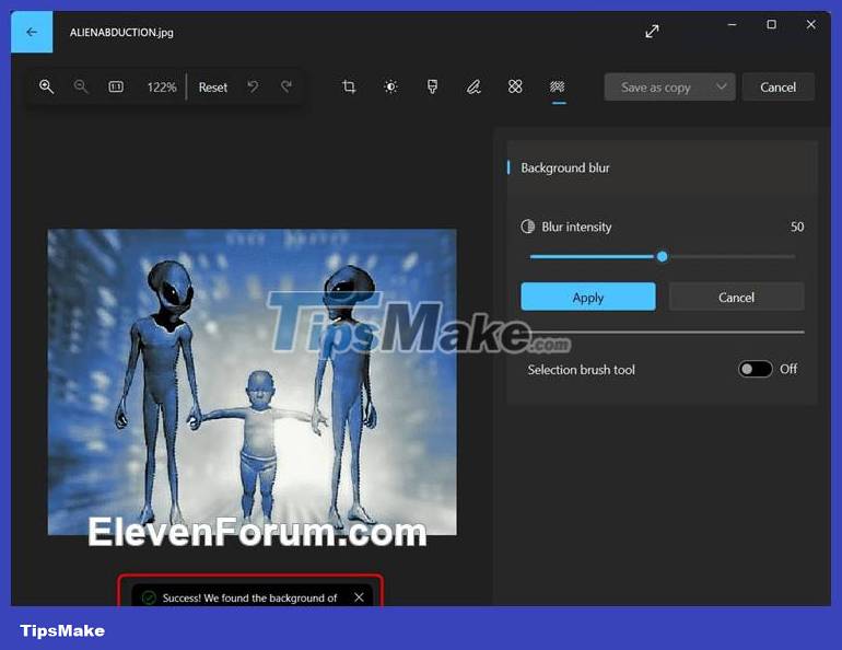 How to blur image background in Photos Windows 11 app Picture 4