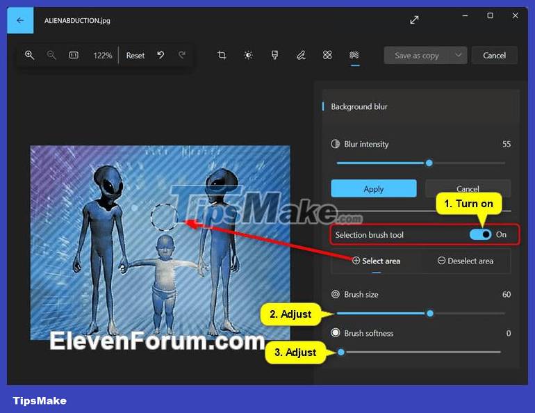 How to blur image background in Photos Windows 11 app Picture 5