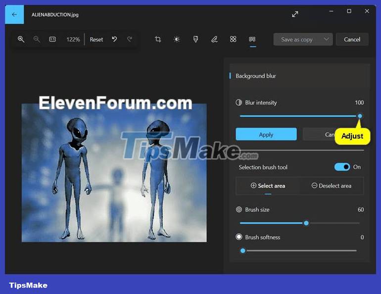 How to blur image background in Photos Windows 11 app Picture 7