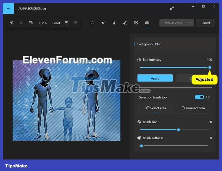 How to blur image background in Photos Windows 11 app Picture 8
