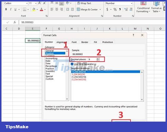 How to correct when Excel automatically rounds numbers