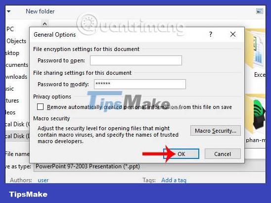 How to create a PowerPoint file password - Secure PowerPoint slides Picture 8