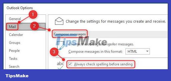 How to enable Outlook email spell checking before sending Picture 1