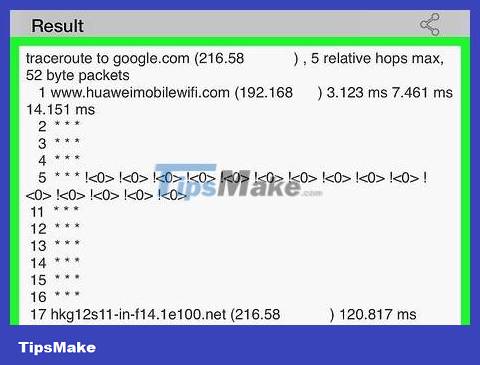 How to Execute the traceroute command Picture 19
