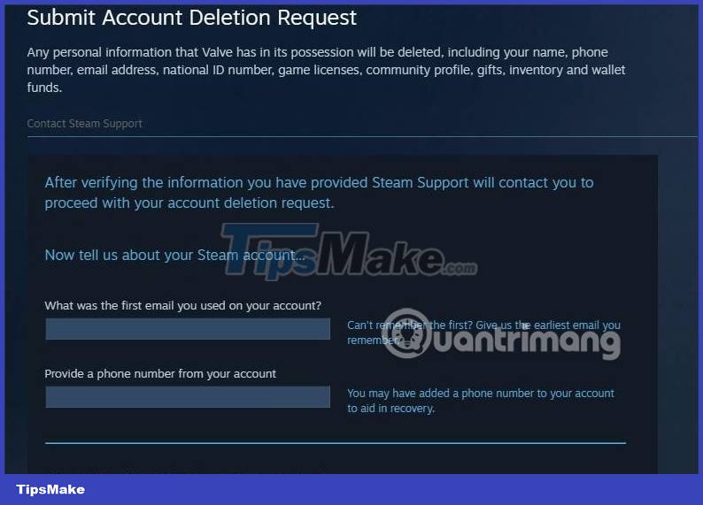 How To Permanently Delete Steam Account - TipsMake.com