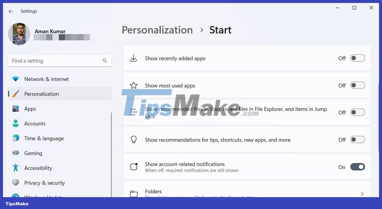 How to remove the Recommended section of the Start menu in Windows 11 Picture 6