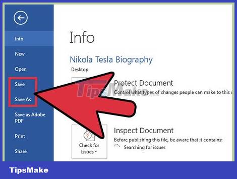 How To Save Microsoft Word Documents - TipsMake.com