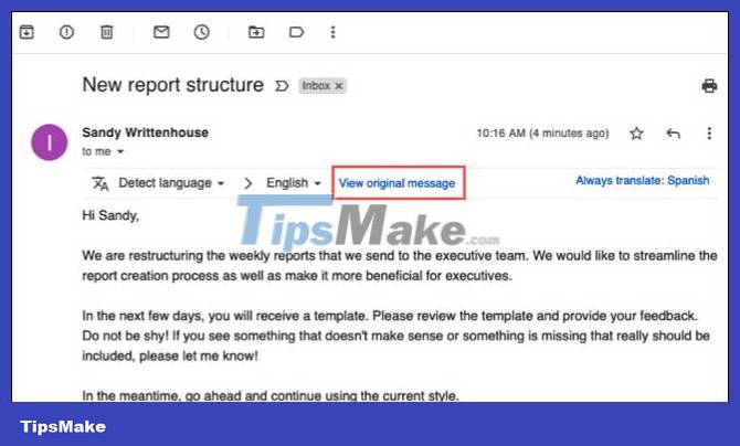 How to translate emails you receive in Gmail Picture 5