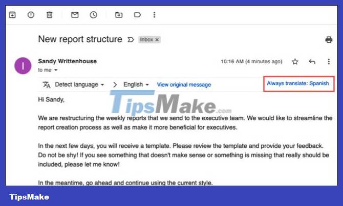 How to translate emails you receive in Gmail Picture 6