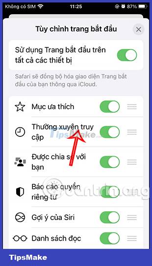 How to turn off frequent access on Safari Picture 4