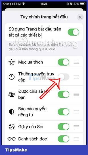 How to turn off frequent access on Safari Picture 5