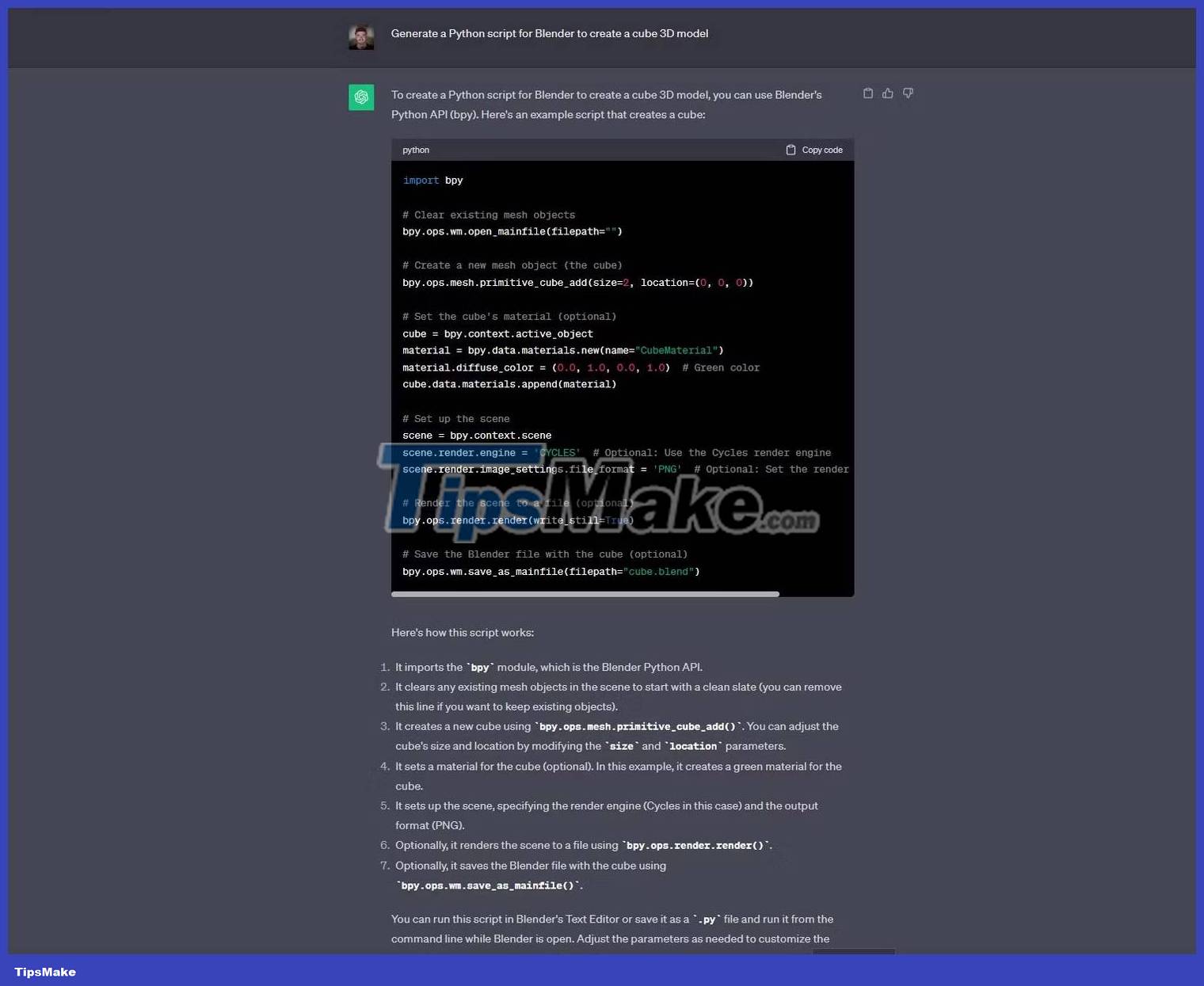 How to use ChatGPT for 3D printing Picture 4