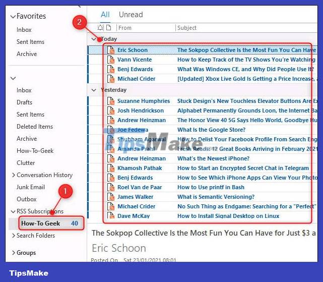 How to use Microsoft Outlook as an RSS Feed reader Picture 8