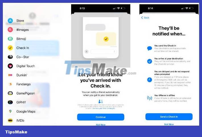 How to use the Check in feature in the Messages app on iPhone Picture 1
