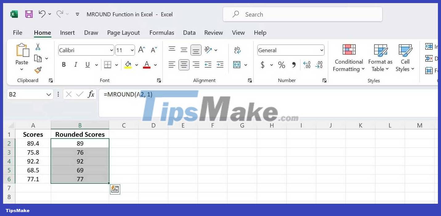 How to use the MROUND function in Excel Picture 2