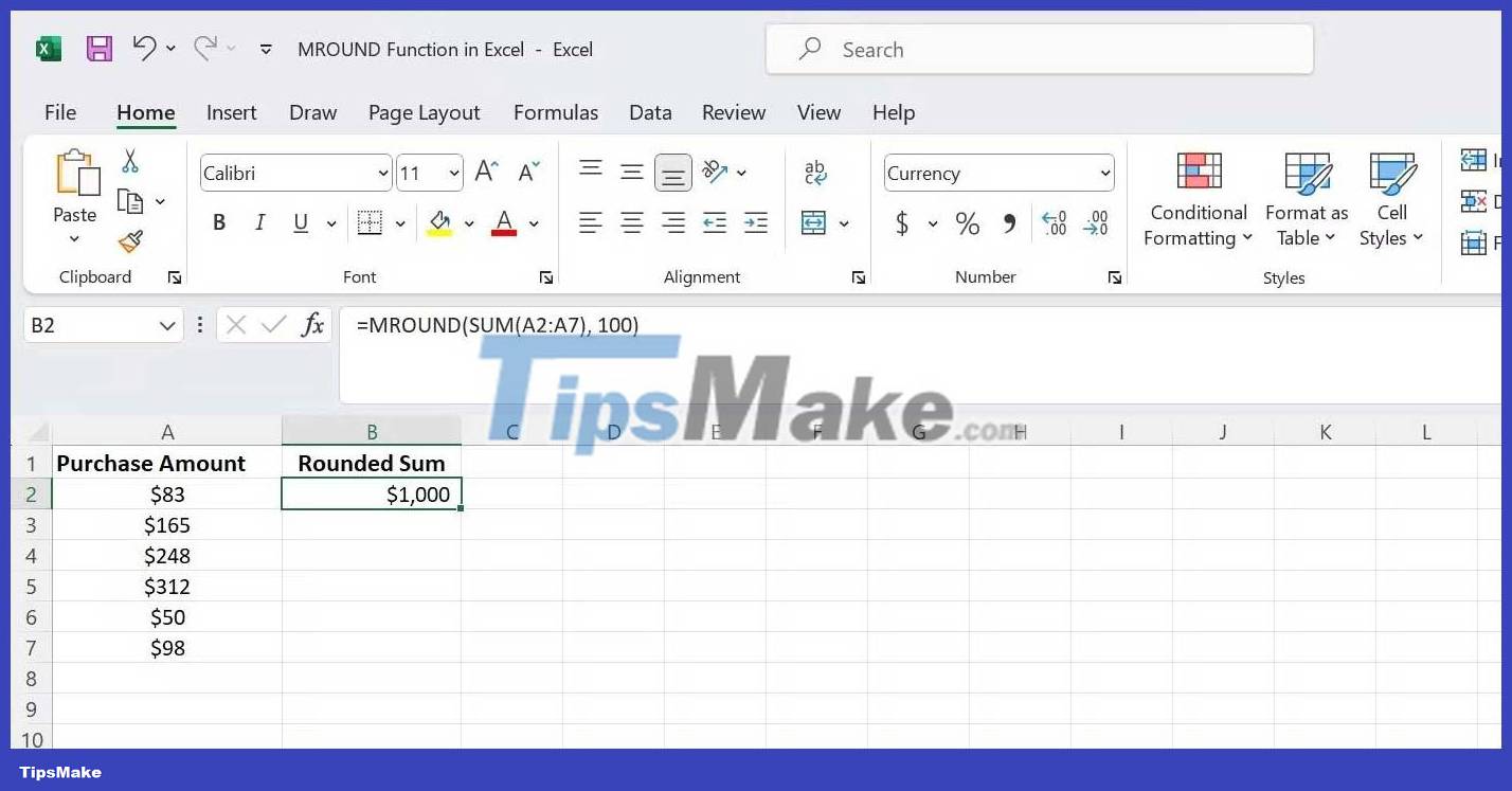 How to use the MROUND function in Excel Picture 6