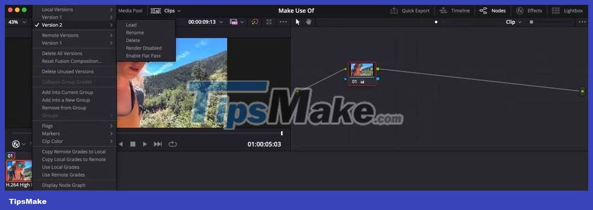 How to use the Versions feature in DaVinci Resolve 18.5 Picture 7