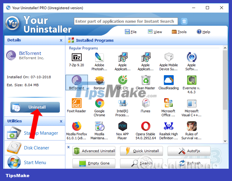 How to use Your Uninstaller to completely remove software - Delete 'stubborn' applications Picture 6