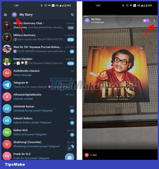 view telegram story