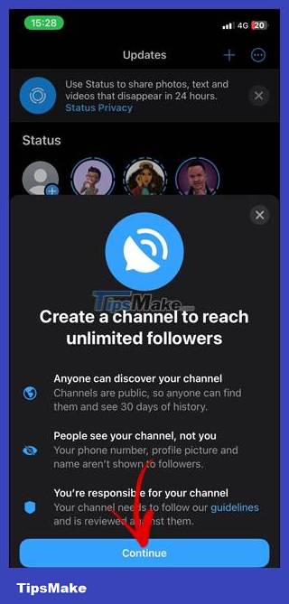 Instructions for creating a WhatsApp channel on your phone Picture 3