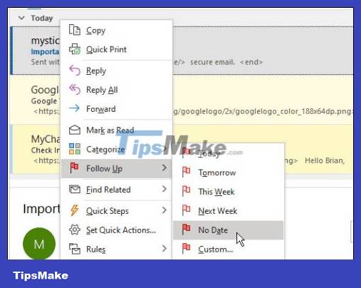 Instructions for pinning emails in Outlook Picture 1