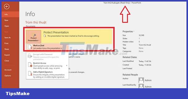 how to send a powerpoint presentation that cannot be edited