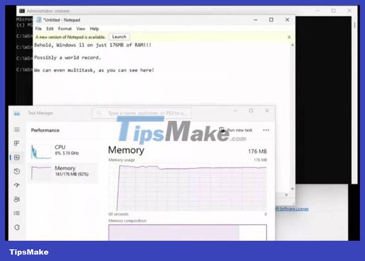 Tiny11 core, Windows 11 version weighs only 2GB, runs smoothly on PC with 4GB RAM - TipsMake.com