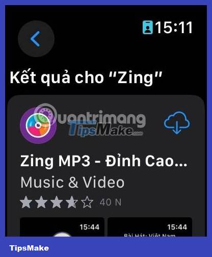 Use Zing Mp3 to listen to music on Apple Watch Picture 4