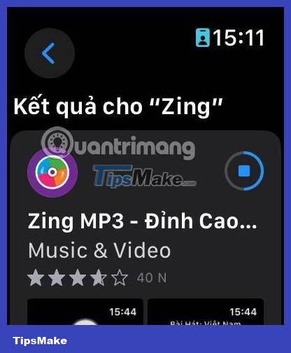 Use Zing Mp3 to listen to music on Apple Watch Picture 5