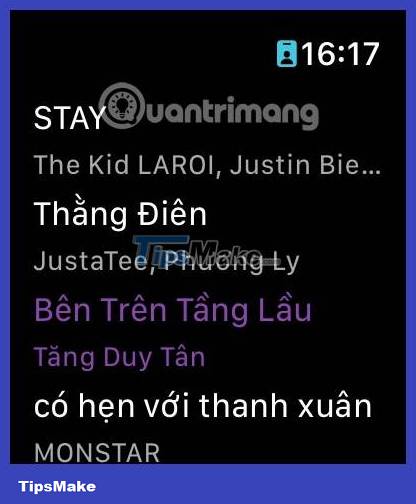 Use Zing Mp3 to listen to music on Apple Watch Picture 9