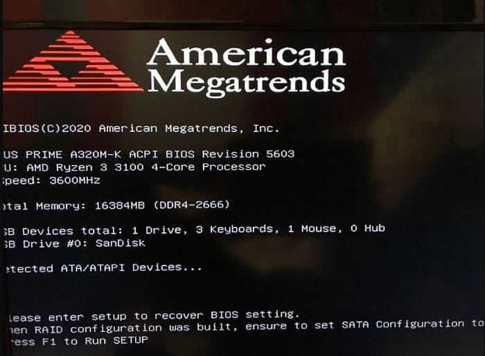 Quickly fix the computer with American Megatrends error when starting ...