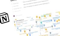 Instructions for creating clickable Google and Apple Maps links in Notion