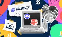 Instructions for downloading free templates on Slidesgo