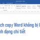 How to copy Word without detailed formatting errors