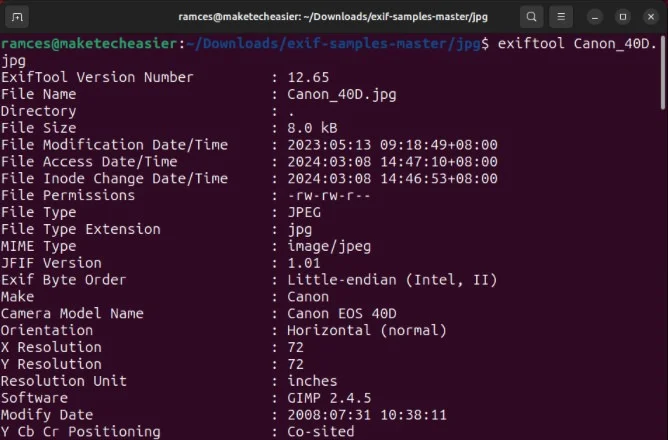 5 best EXIF ​​tools to hide image information in Linux Picture 2