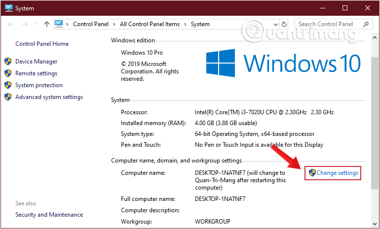 6 ways to change the name displayed on your computer Picture 7