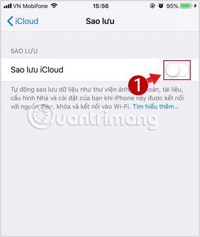 Backup iPhone, restore iPhone data from iCloud Picture 3