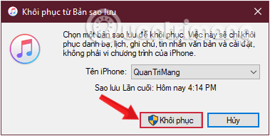 Backup iPhone, restore iPhone data with iTunes Picture 6