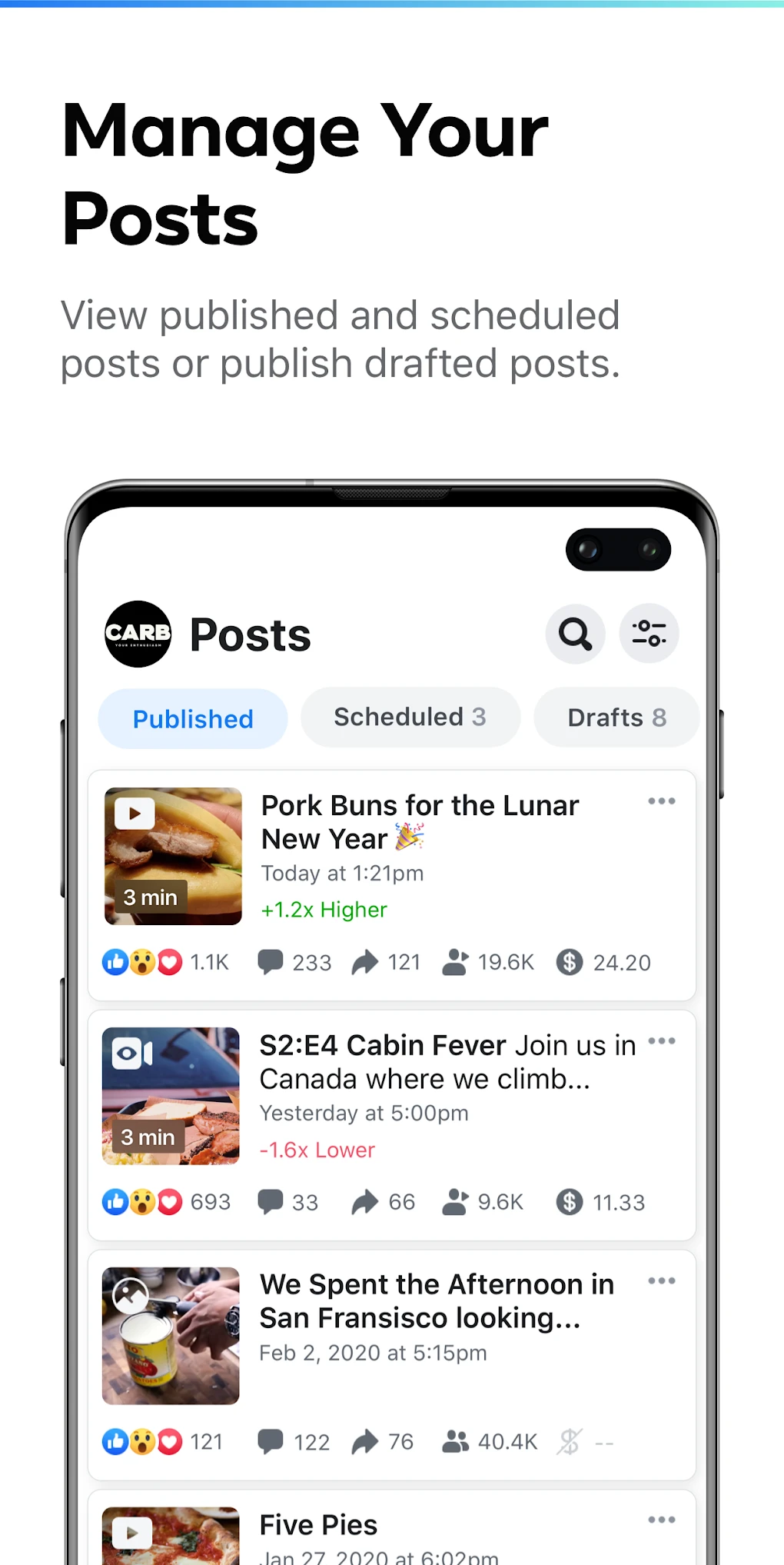 Creator Studio - Facebook page management application Picture 2