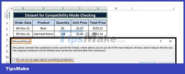 Excel File Is In Compatibility Mode, How To Turn It Off? - TipsMake.com