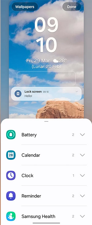 How to add widgets to Samsung lock screen Picture 2