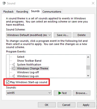 How to add Windows 95 (or any other) startup sound to Windows Picture 5