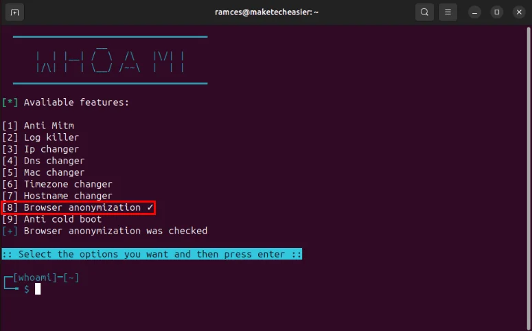 How to anonymize your Linux system with Whoami Picture 10