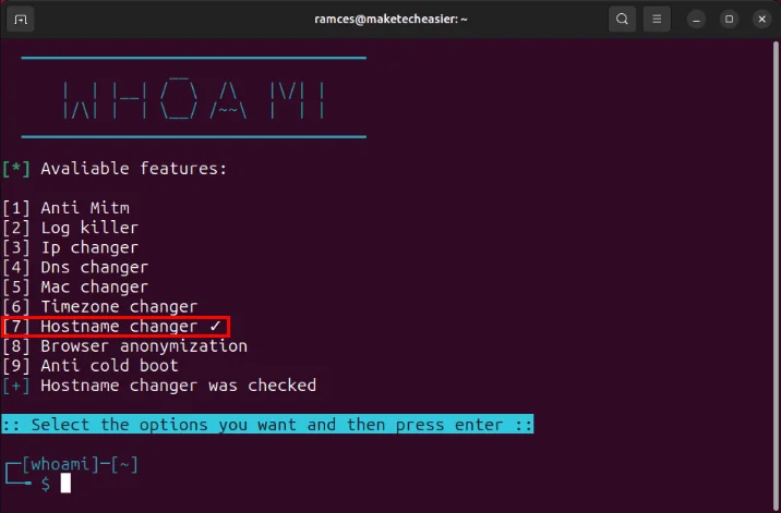 How to anonymize your Linux system with Whoami Picture 2