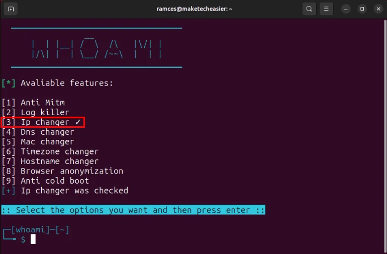 How to anonymize your Linux system with Whoami Picture 4