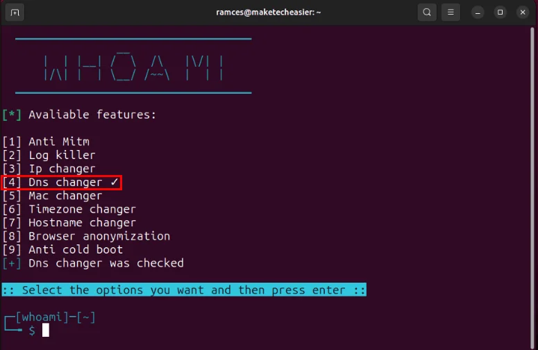 How to anonymize your Linux system with Whoami Picture 6