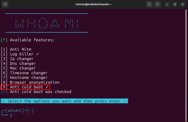 How to anonymize your Linux system with Whoami Picture 9