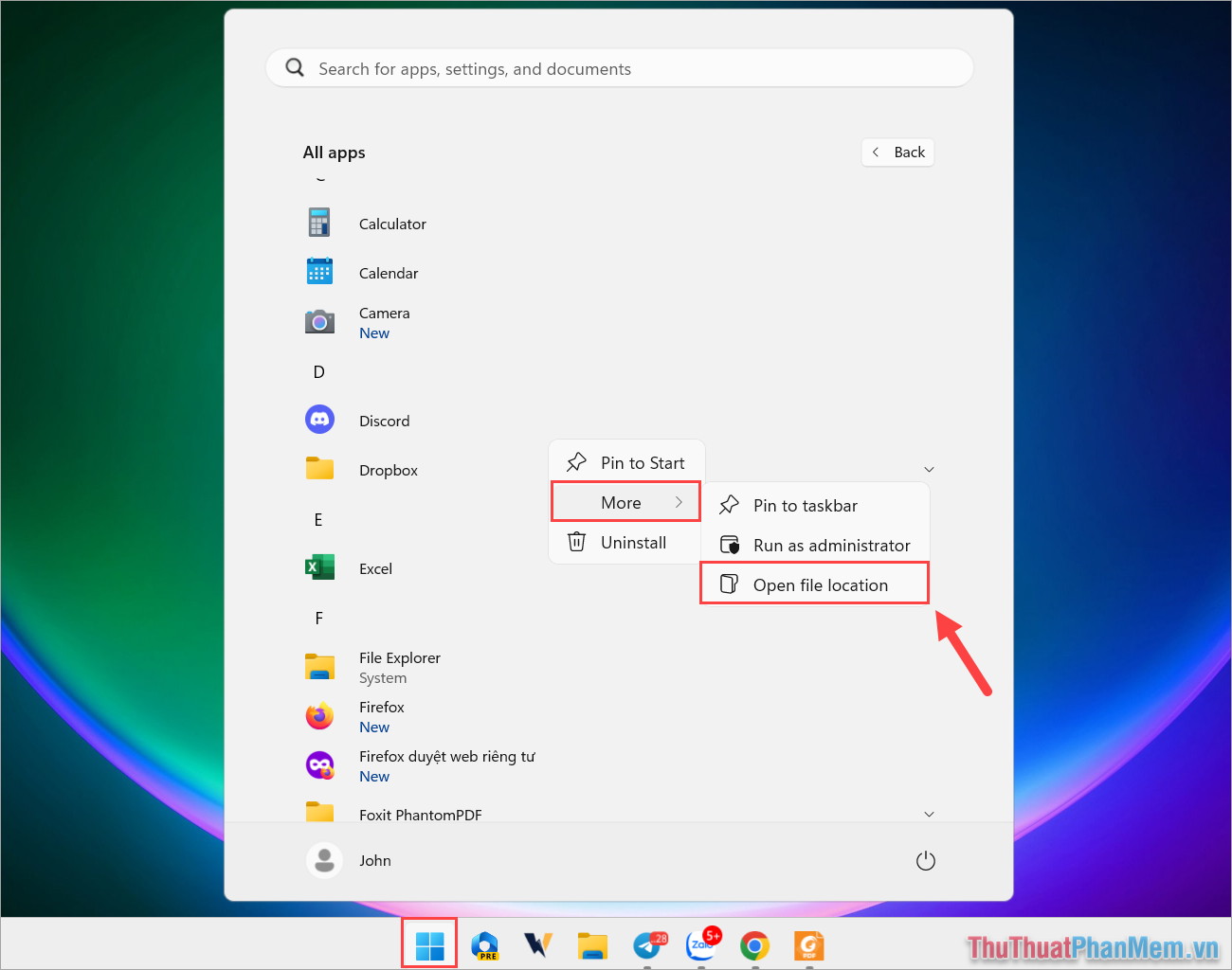 How to bring applications to the computer screen on Windows 11 Picture 6
